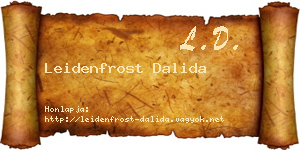 Leidenfrost Dalida névjegykártya